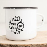 Emaille Tasse Find your way Vintage 300ml