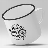 Emaille Tasse Find your way Vintage 300ml