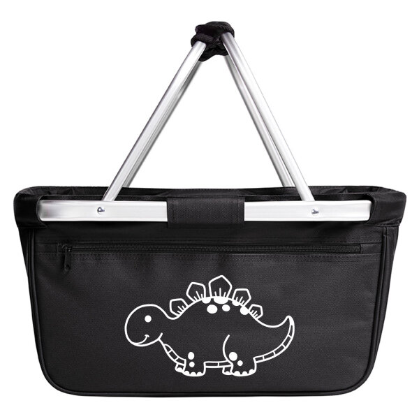 Einkaufskorb faltbar Stegosaurus Dinosaurier 20 Liter Tragekorb Black