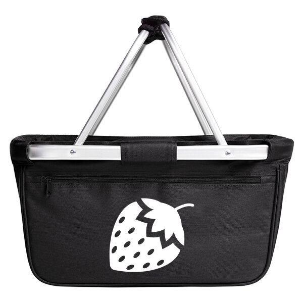 Einkaufskorb faltbar Erdbeere Strawberry 20 Liter Tragekorb Black