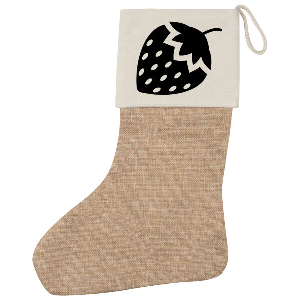 Weihnachtsstrumpf Erdbeere Strawberry Beige