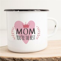 Emaille Tasse Mom youre the best Vintage 300ml