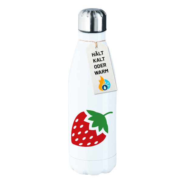 Edelstahl-Trinkflasche Erdbeere Strawberry 500ml Wasserflasche