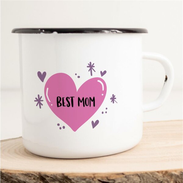 Emaille Tasse Best Mom Vintage 300ml