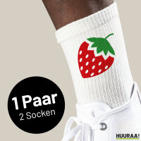 Socken Erdbeere Strawberry Größe 37/46 White...