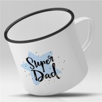 Emaille Tasse Super Dad Vintage 300ml