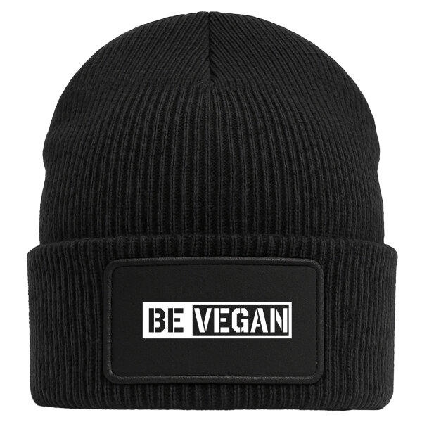 Beanie Be Vegan Modern Black Mütze