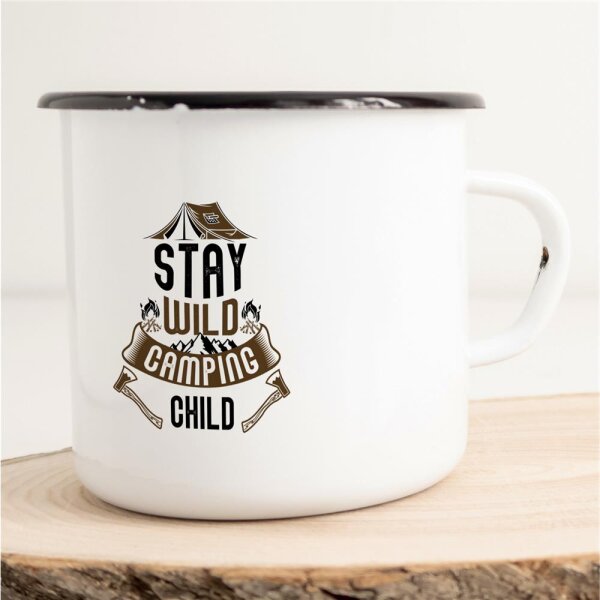 Emaille Tasse Stay wild Vintage 300ml