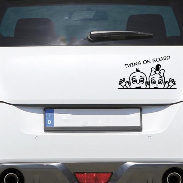 Autoaufkleber Zwillinge an Bord ca. 20x11cm