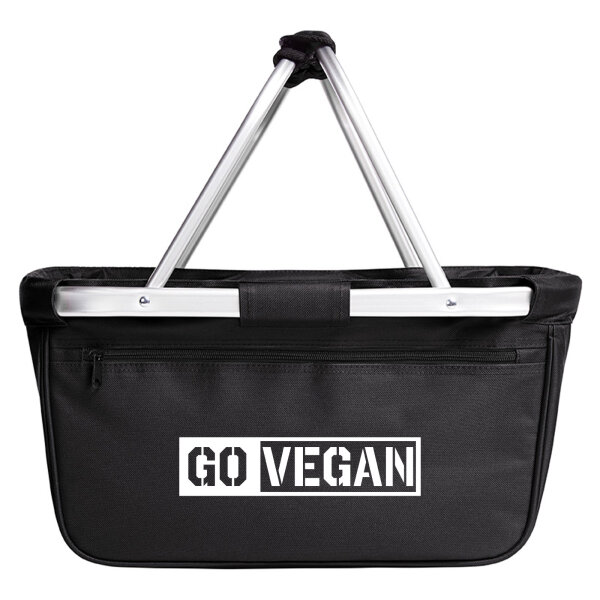 Einkaufskorb faltbar Go Vegan Modern 20 Liter Tragekorb Black