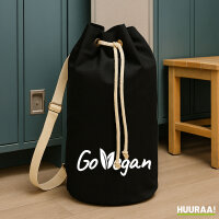 Seesack Go Vegan Blätter 20 Liter Rucksack Black