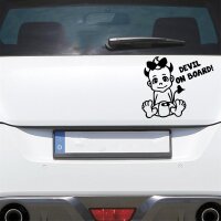 Autoaufkleber Devil AN Bord Teufelchen Mädchen ca. 17x14cm