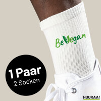 Socken Be Vegan Blätter Größe 37/46 White...