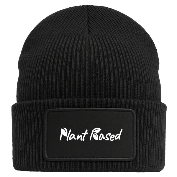 Beanie Plant Based Blätter Black Mütze