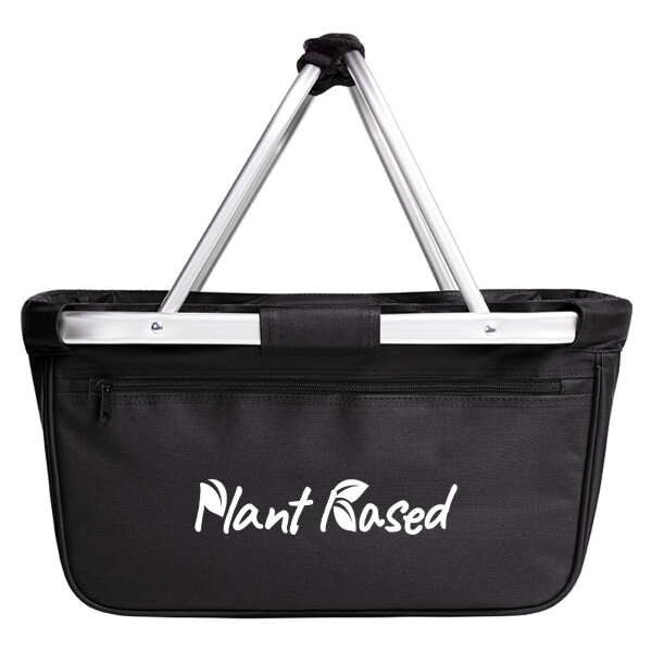 Einkaufskorb faltbar Plant Based Blätter 20 Liter Tragekorb Black