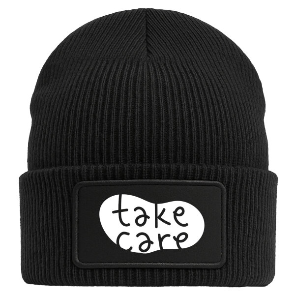 Beanie Take Care Batch Black Mütze