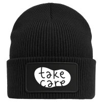 Beanie Take Care Batch Black Mütze