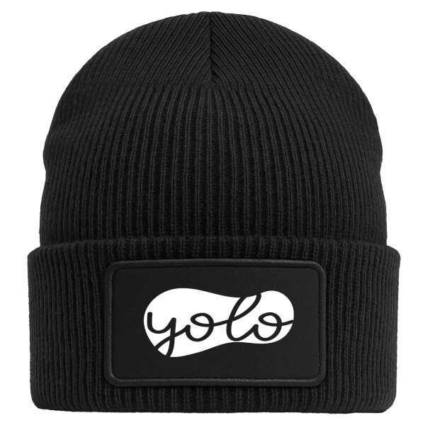 Beanie YOLO you only live once Black Mütze