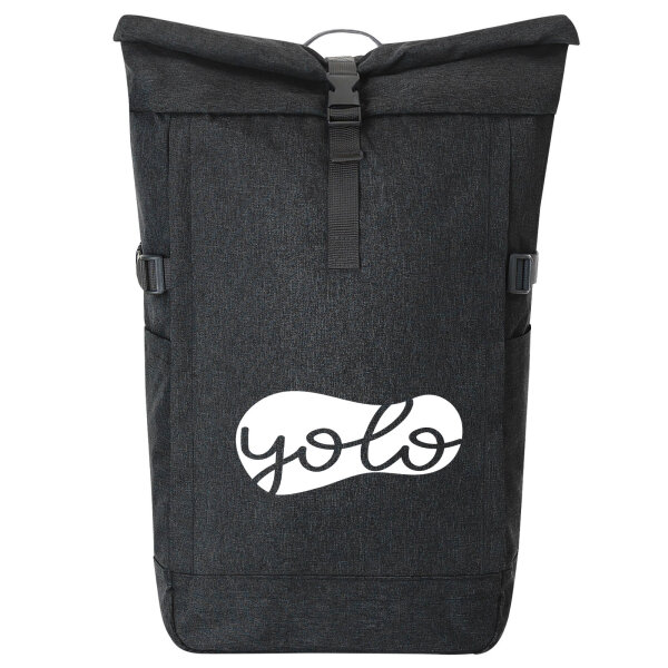 Kurierrucksack YOLO you only live once 30-44 Liter Black Melange