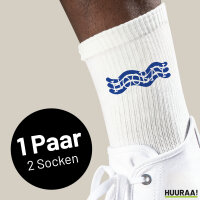 Socken Hooray Hurra  Größe 37/46 White Motiv Tennissocken