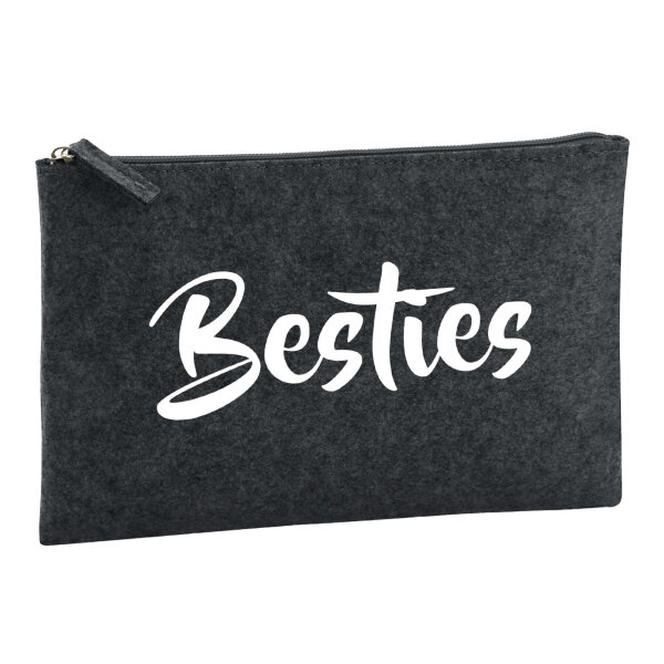 Kulturbeutel Bestie Besty 1 Liter Filz Charcoal Kosmetiktasche