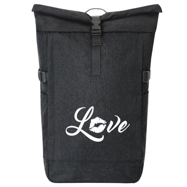 Kurierrucksack Love Kuss 30-44 Liter Black Melange