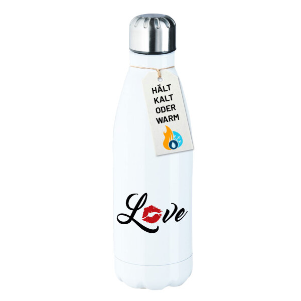 Edelstahl-Trinkflasche Love Kuss 500ml Wasserflasche