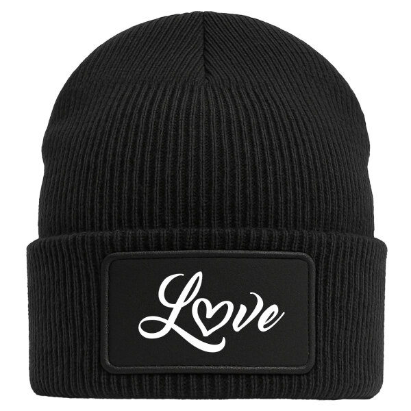 Beanie Love Herz Hearth Black Mütze