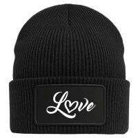Beanie Love Herz Hearth Black Mütze