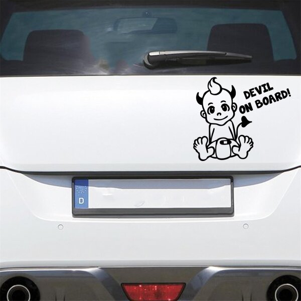Autoaufkleber Devil AN Bord ca. 17x14cm