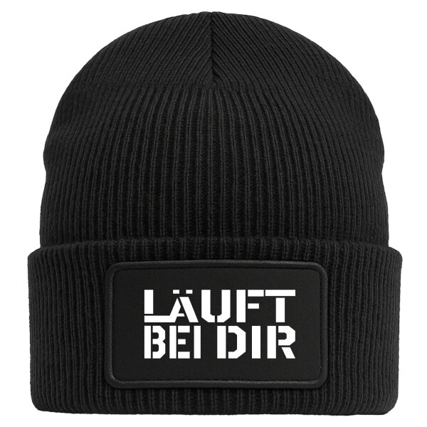 Beanie Läuft bei dir Jugendwort Black Mütze
