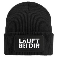 Beanie Läuft bei dir Jugendwort Black Mütze