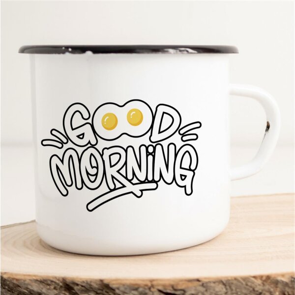 Emaille Tasse Good Morning Vintage 300ml