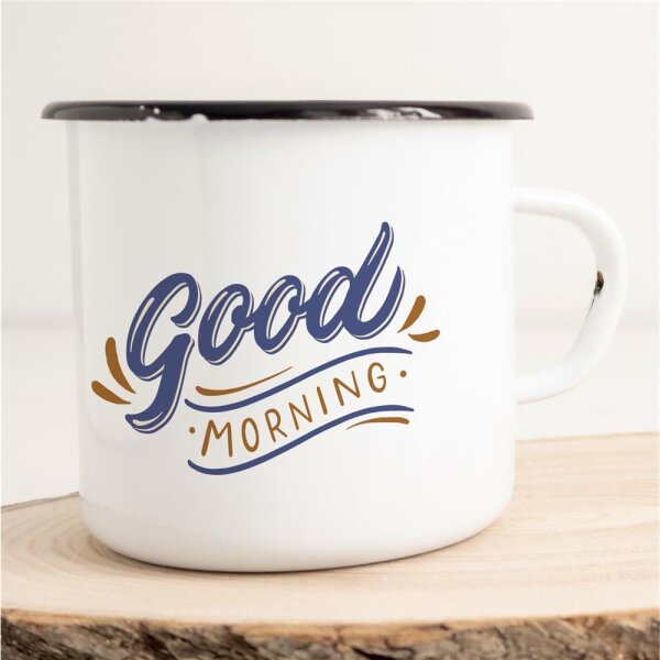Emaille Tasse Good Morning Vintage 300ml