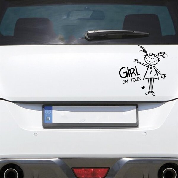 Autoaufkleber Mädchen an Bord ca. 15x16cm