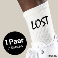 Socken Lost Jugendwort Größe 37/46 White Motiv Tennissocken