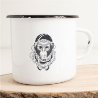 Emaille Tasse Affe Astronaut Vintage 300ml
