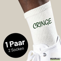 Socken Cringe Jugendwort Größe 37/46 White Motiv Tennissocken