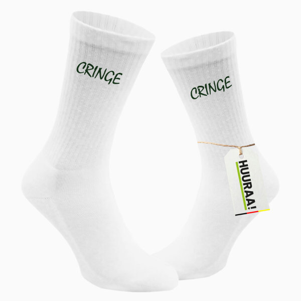 Tennissocken Cringe Jugendwort Größe 42/46 White Motiv Sportsocken