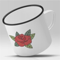 Emaille Tasse Rose Vintage 300ml
