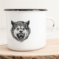 Emaille Tasse Böser Wolf Vintage 300ml