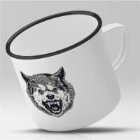 Emaille Tasse Böser Wolf Vintage 300ml