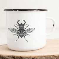 Emaille Tasse Hirschkäfer Vintage 300ml