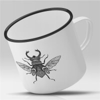 Emaille Tasse Hirschkäfer Vintage 300ml
