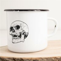 Emaille Tasse Totenkopf Vintage 300ml