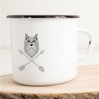 Emaille Tasse Böser Wolf Vintage 300ml