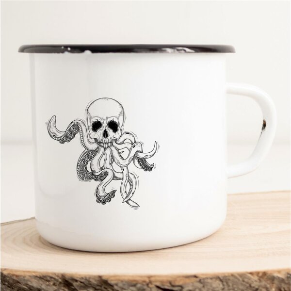 Emaille Tasse Totenkopf Vintage 300ml