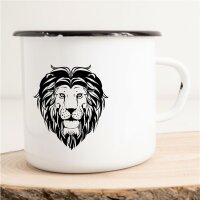Emaille Tasse Löwenkopf Vintage 300ml