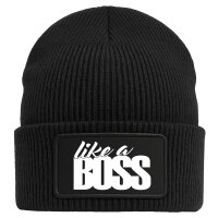 Beanie like a Boss Spruch Black Mütze