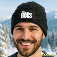 Beanie like a Boss Spruch Black Mütze